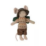 MAILEG TÚRÁZÓ EGÉRFIÚ, BARNA MINTÁS PÓLÓBAN