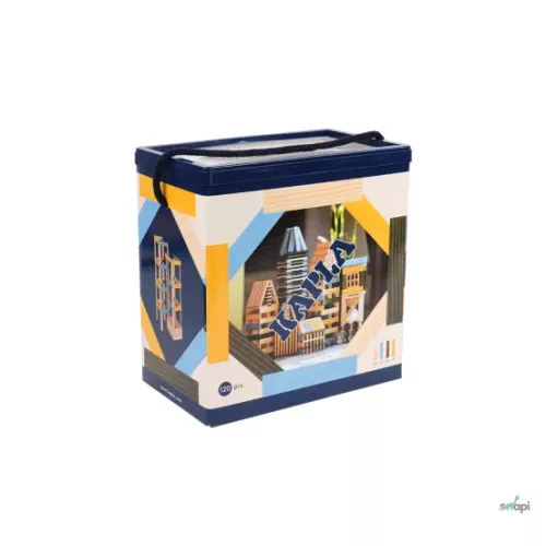 KAPLA 120 DB-OS BOX,  VILÁGOSKÉK, SÁRGA & ZÖLD 