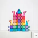 CONNETIX GLITTER CASTLE / CSILLOGÓ VÁRÉPÍTŐ SZETT, 48 DB-OS 