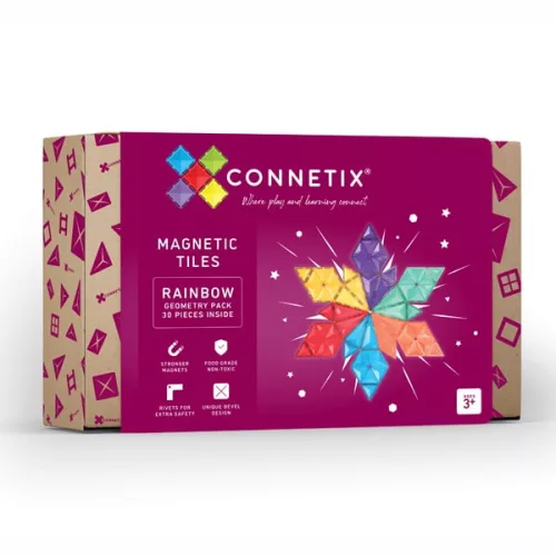 SET CONNETIX GEOMETRIE CURCUBEU, 30 BUCĂȚI