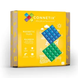  CONNETIX SET PLACĂ DE BAZĂ ALBASTRU & VERDE, 2 BUCĂȚI