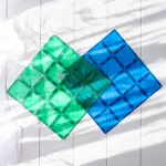  CONNETIX SET PLACĂ DE BAZĂ ALBASTRU & VERDE, 2 BUCĂȚI