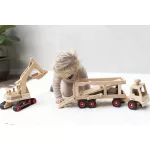 FAGUS EXCAVATOR DIN LEMN CU ȘENILE DE CAUCIUC