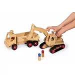 FAGUS EXCAVATOR DIN LEMN CU ȘENILE DE CAUCIUC