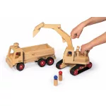 FAGUS EXCAVATOR DIN LEMN CU ȘENILE DE CAUCIUC
