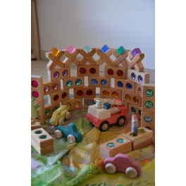 BAUSPIEL játékok- fényhengerek, csillámló kövek